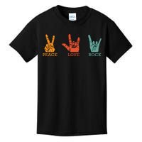 Classic Peace Love Rock Vintage Concert Band Rock Music Kids T-Shirt