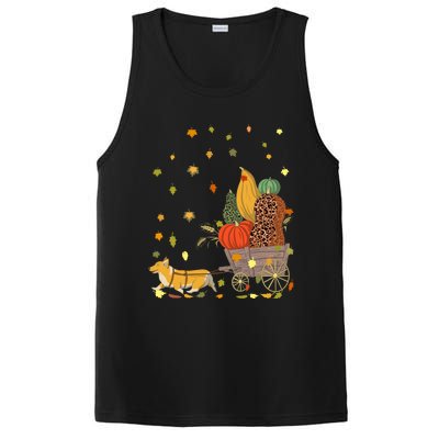 Corgi Pumpkin Leopard Dog Lover Fall Leaves Thanksgiving Gift PosiCharge Competitor Tank