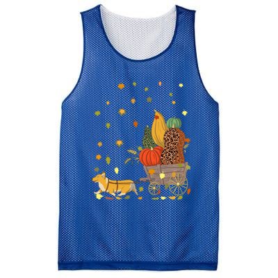 Corgi Pumpkin Leopard Dog Lover Fall Leaves Thanksgiving Gift Mesh Reversible Basketball Jersey Tank