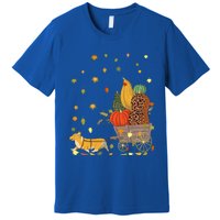 Corgi Pumpkin Leopard Dog Lover Fall Leaves Thanksgiving Gift Premium T-Shirt