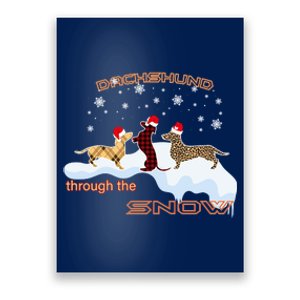 Cute Plaid Leopard Doxie Dog Xmas Poster