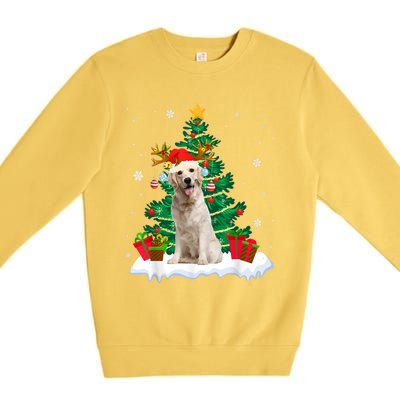 Christmas Pajama Labrador Retriever Tree Xmas Dog Dad Mom Cute Gift Premium Crewneck Sweatshirt