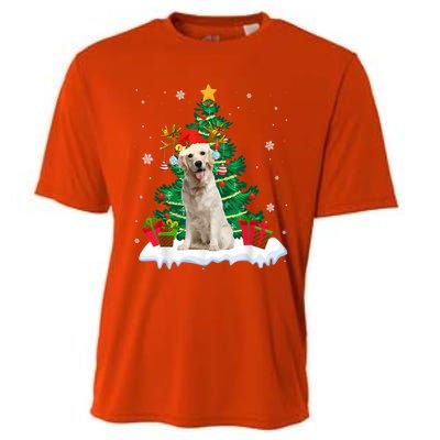 Christmas Pajama Labrador Retriever Tree Xmas Dog Dad Mom Cute Gift Cooling Performance Crew T-Shirt