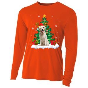 Christmas Pajama Labrador Retriever Tree Xmas Dog Dad Mom Cute Gift Cooling Performance Long Sleeve Crew