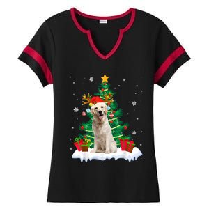 Christmas Pajama Labrador Retriever Tree Xmas Dog Dad Mom Cute Gift Ladies Halftime Notch Neck Tee