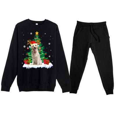 Christmas Pajama Labrador Retriever Tree Xmas Dog Dad Mom Cute Gift Premium Crewneck Sweatsuit Set