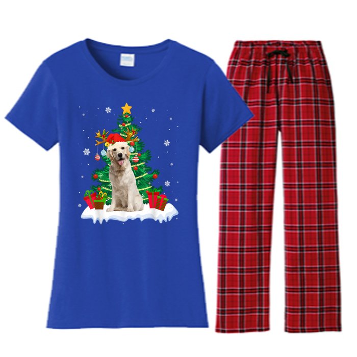 Christmas Pajama Labrador Retriever Tree Xmas Dog Dad Mom Cute Gift Women's Flannel Pajama Set