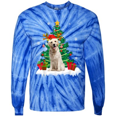 Christmas Pajama Labrador Retriever Tree Xmas Dog Dad Mom Cute Gift Tie-Dye Long Sleeve Shirt