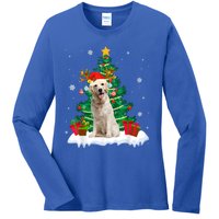 Christmas Pajama Labrador Retriever Tree Xmas Dog Dad Mom Cute Gift Ladies Long Sleeve Shirt