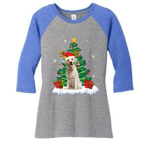 Christmas Pajama Labrador Retriever Tree Xmas Dog Dad Mom Cute Gift Women's Tri-Blend 3/4-Sleeve Raglan Shirt