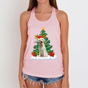 Christmas Pajama Labrador Retriever Tree Xmas Dog Dad Mom Cute Gift Women's Knotted Racerback Tank