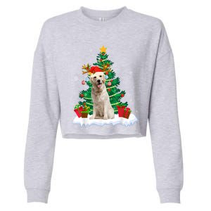 Christmas Pajama Labrador Retriever Tree Xmas Dog Dad Mom Cute Gift Cropped Pullover Crew