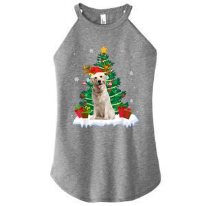 Christmas Pajama Labrador Retriever Tree Xmas Dog Dad Mom Cute Gift Women's Perfect Tri Rocker Tank