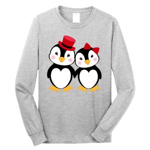 Cute Penguin Love Couples Valentines Long Sleeve Shirt