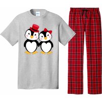 Cute Penguin Love Couples Valentines Pajama Set