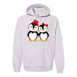 Cute Penguin Love Couples Valentines Premium Hoodie