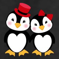 Cute Penguin Love Couples Valentines 7 Panel Mesh Trucker Snapback Hat