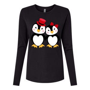 Cute Penguin Love Couples Valentines Womens Cotton Relaxed Long Sleeve T-Shirt