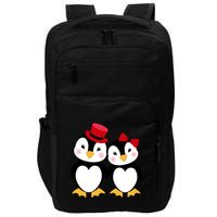 Cute Penguin Love Couples Valentines Impact Tech Backpack