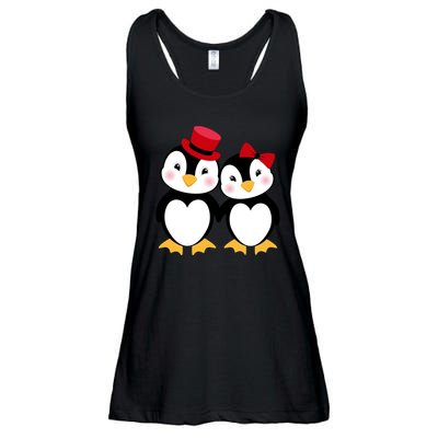 Cute Penguin Love Couples Valentines Ladies Essential Flowy Tank