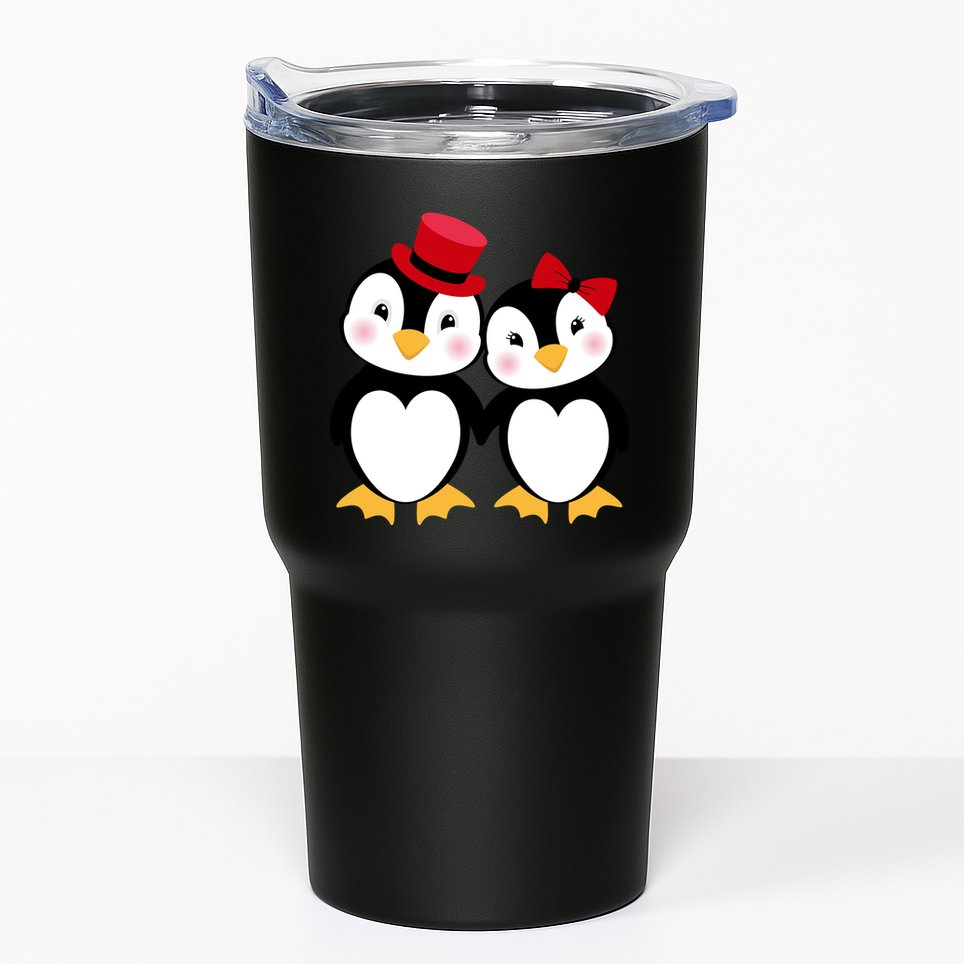 Cute Penguin Love Couples Valentines Tumbler