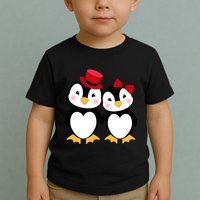 Cute Penguin Love Couples Valentines Toddler T-Shirt