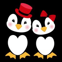 Cute Penguin Love Couples Valentines Toddler T-Shirt
