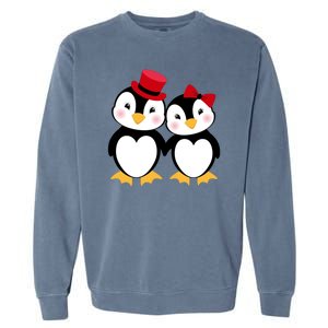 Cute Penguin Love Couples Valentines Garment-Dyed Sweatshirt