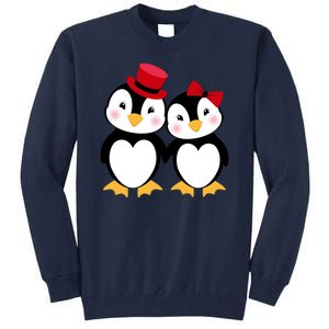 Cute Penguin Love Couples Valentines Tall Sweatshirt