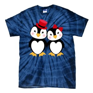 Cute Penguin Love Couples Valentines Tie-Dye T-Shirt