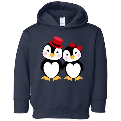 Cute Penguin Love Couples Valentines Toddler Hoodie