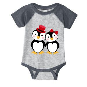 Cute Penguin Love Couples Valentines Infant Baby Jersey Bodysuit