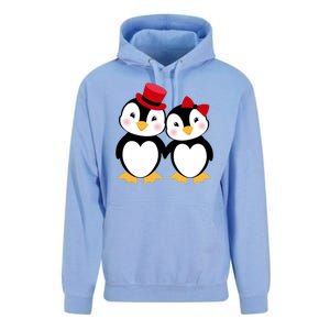 Cute Penguin Love Couples Valentines Unisex Surf Hoodie