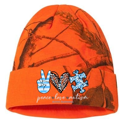 Cute Peace Love Autism Awareness Asd Teacher Great Gift Kati Licensed 12" Camo Beanie