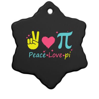 Cool Peace Love Pi Ceramic Star Ornament