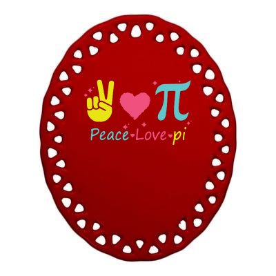 Cool Peace Love Pi Ceramic Oval Ornament