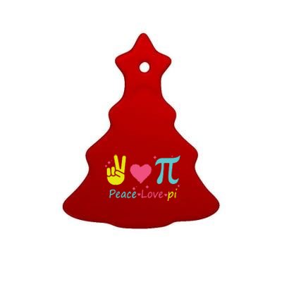 Cool Peace Love Pi Ceramic Tree Ornament