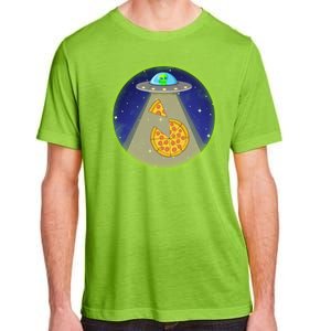 Cool Pizza Loving UFO Alien Adult ChromaSoft Performance T-Shirt