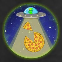 Cool Pizza Loving UFO Alien Garment-Dyed Heavyweight T-Shirt