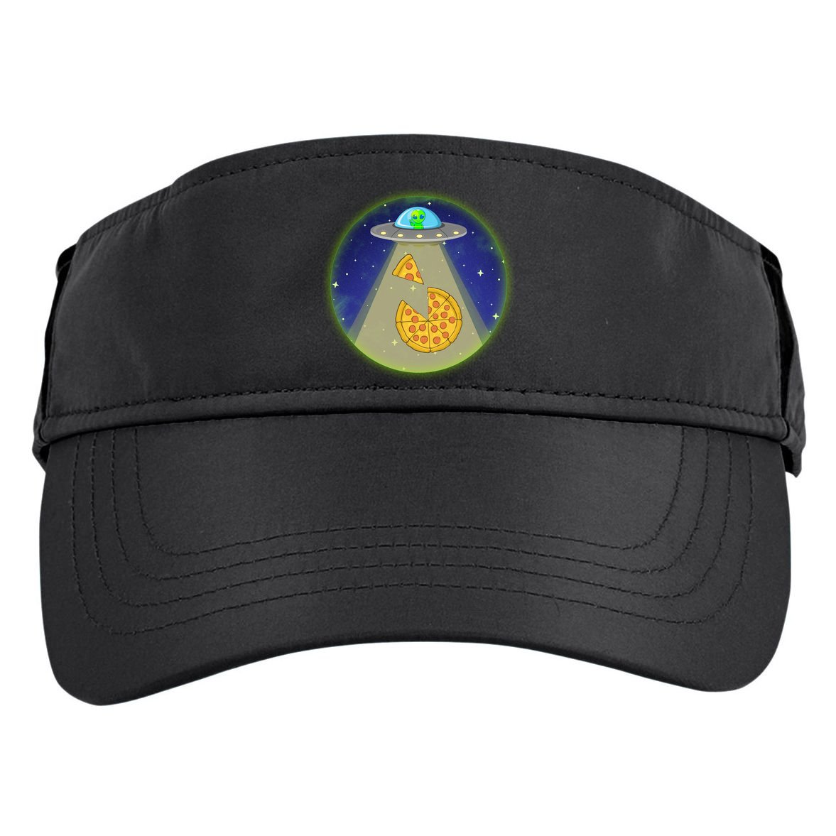 Cool Pizza Loving UFO Alien Adult Drive Performance Visor