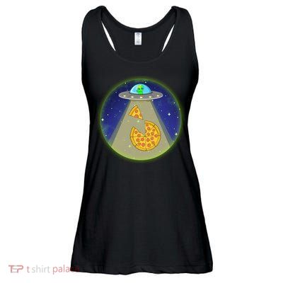 Cool Pizza Loving UFO Alien Ladies Essential Flowy Tank