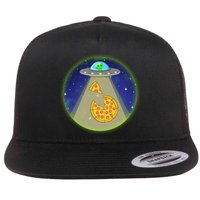 Cool Pizza Loving UFO Alien Flatbill Hat