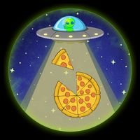 Cool Pizza Loving UFO Alien Flatbill Hat
