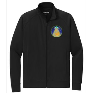 Cool Pizza Loving UFO Alien Stretch Full-Zip Cadet Jacket