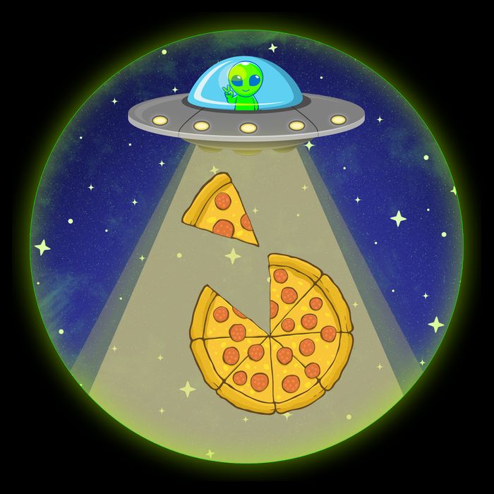 Cool Pizza Loving UFO Alien Tall Hoodie