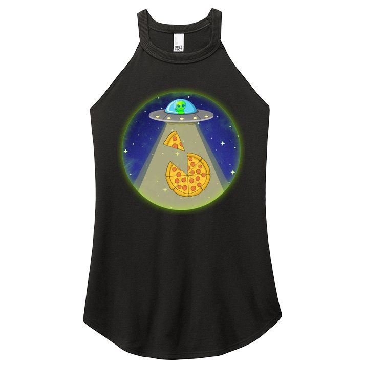 Cool Pizza Loving UFO Alien Women's Perfect Tri Rocker Tank
