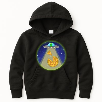 Cool Pizza Loving UFO Alien Kids Hoodie