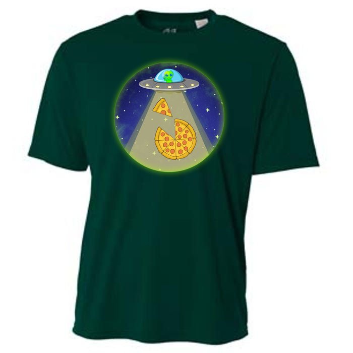 Cool Pizza Loving UFO Alien Cooling Performance Crew T-Shirt