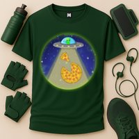 Cool Pizza Loving UFO Alien Cooling Performance Crew T-Shirt