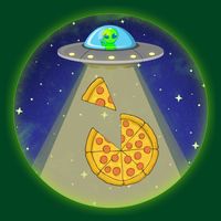 Cool Pizza Loving UFO Alien Cooling Performance Crew T-Shirt